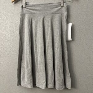 NWT Women Grey Skater Style Linda Leal Skirt Size XXS 98% Cotton 8% Spandex